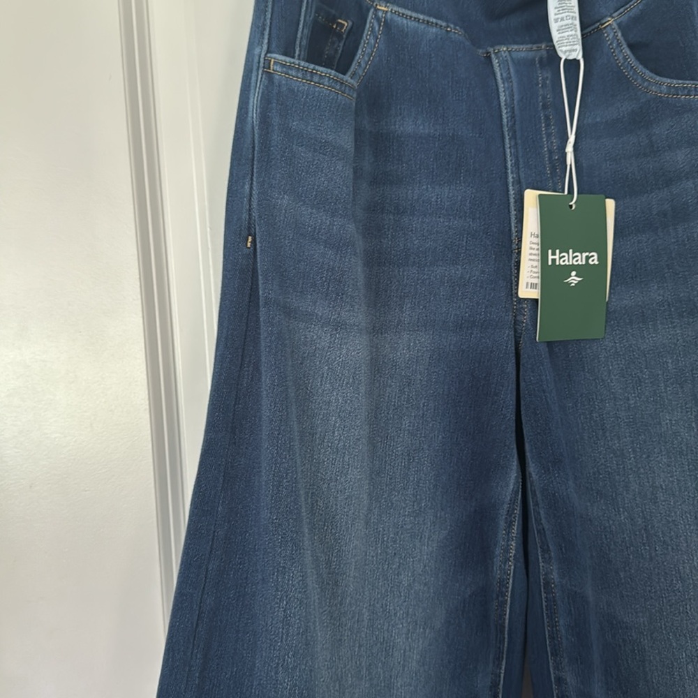Halara Flex™ High Waisted Pockets Baggy Wide Leg Washed Casual Jeans - Picture 3 of 6